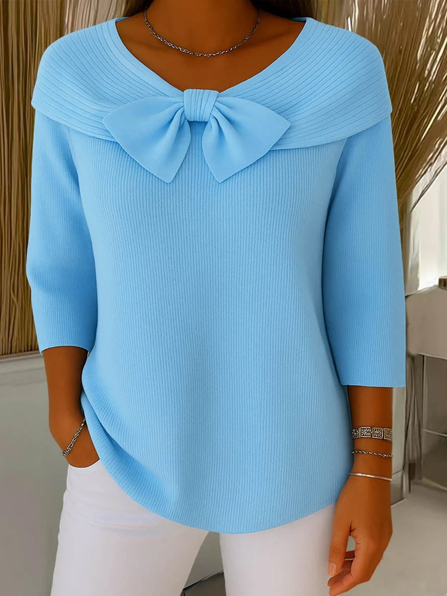 Sybille | Pull à nœud et encolure ronde – Eleanor & James